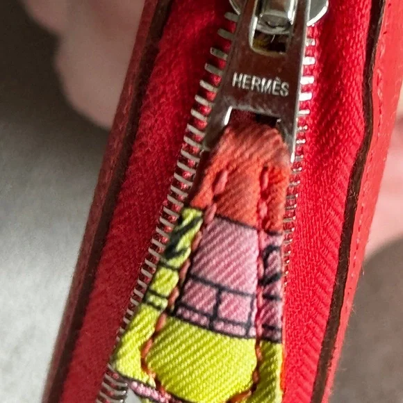 ☀️Hermès☀️Silk'In Classic Epsom Long Wallet Rose Jaipur Astrologie Nouvelle